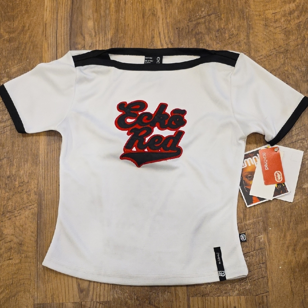 Ecko Womens Y2K Old New Stock Tee with Logo Applique
